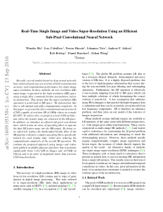 First page of Real-Time Single Image and Video Super-Resolution Using an Efficient Sub-Pixel Convolutional Neural Network
